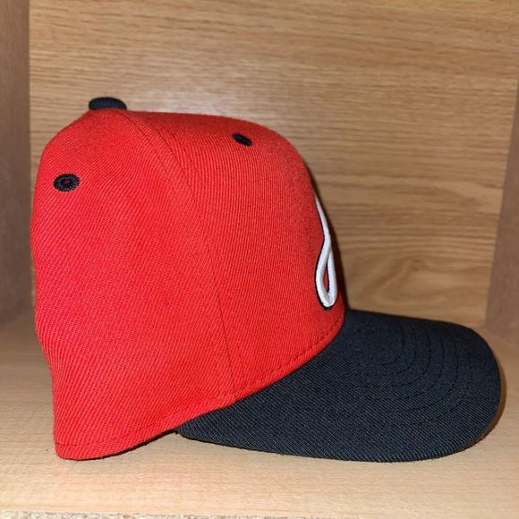 Atlanta Braves Adidas MLB Climalite Adjustable Strap Hat Cap Red Embroidered - Picture 5 of 11